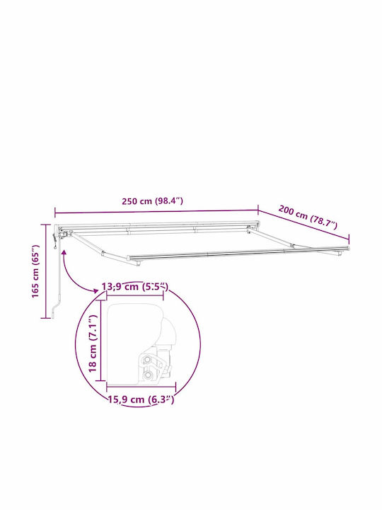 vidaXL Garten Tenda-Rahmen mit LEDs 2,5x2m