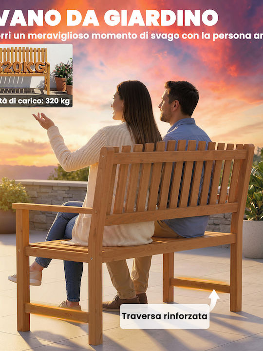 Outdoor Wooden Bench 112x64x92cm