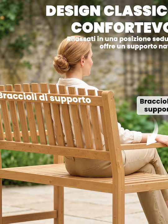 Outdoor Wooden Bench 112x64x92cm