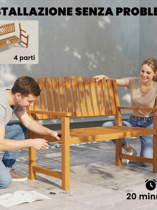Outdoor Wooden Bench 112x64x92cm