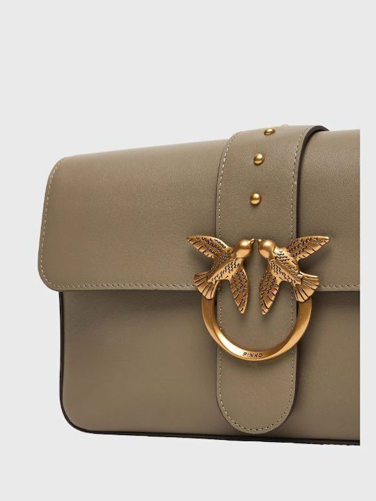 Love One Classic Leather Women's Crossbody Bag Beige
