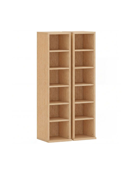 Βιβλιοθήκες Χρώμα Ξύλου (2τμχ) 21x22.5x88.5εκ.