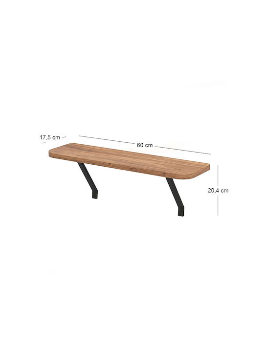 Ράφι Τοίχου Barca Pine Oak 60x17.5x20.4εκ.