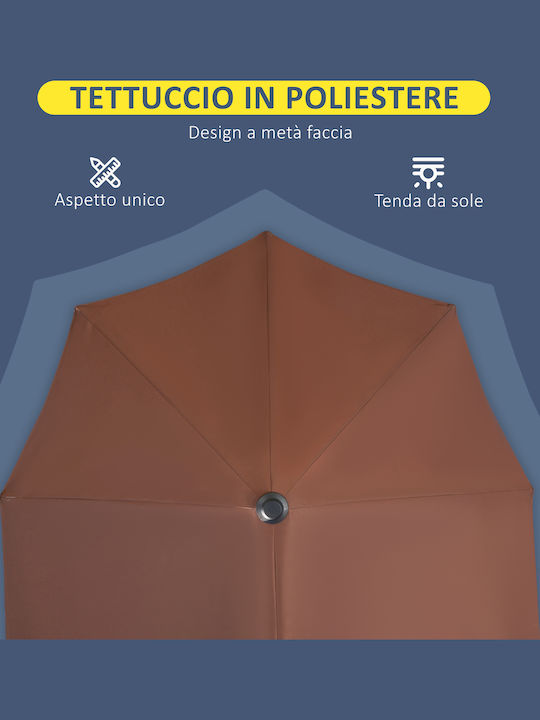 Hanging Circular Metal Brown Garden Umbrella F2m
