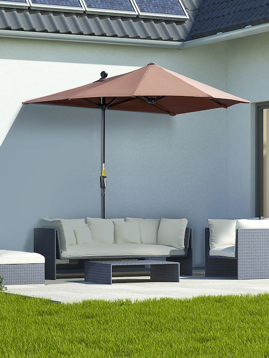 Hanging Circular Metal Brown Garden Umbrella F2m