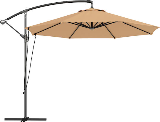 Hanging Circular Metal Khaki Parasol Φ3m