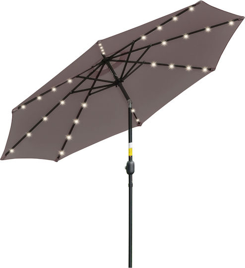 Runde Metall-Garten- und Terrassen-Sonnenschirm Grau Φ2.65m