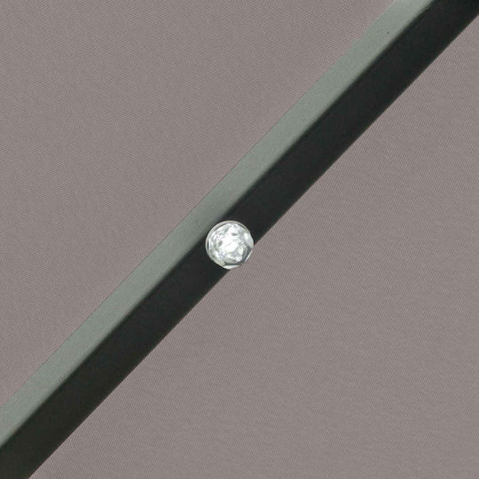 Runde Metall-Garten- und Terrassen-Sonnenschirm Grau Φ2.65m