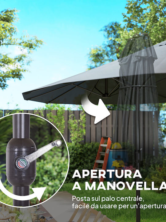 Round Metal Grey Parasol Φ4.6xH2.38m