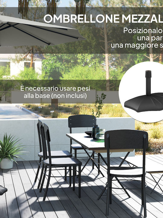 Wall Mounted Circular Metal Grey Parasol F2.7m
