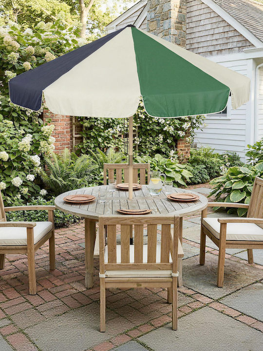 Circular Wooden Ecru Parasol 1.85m