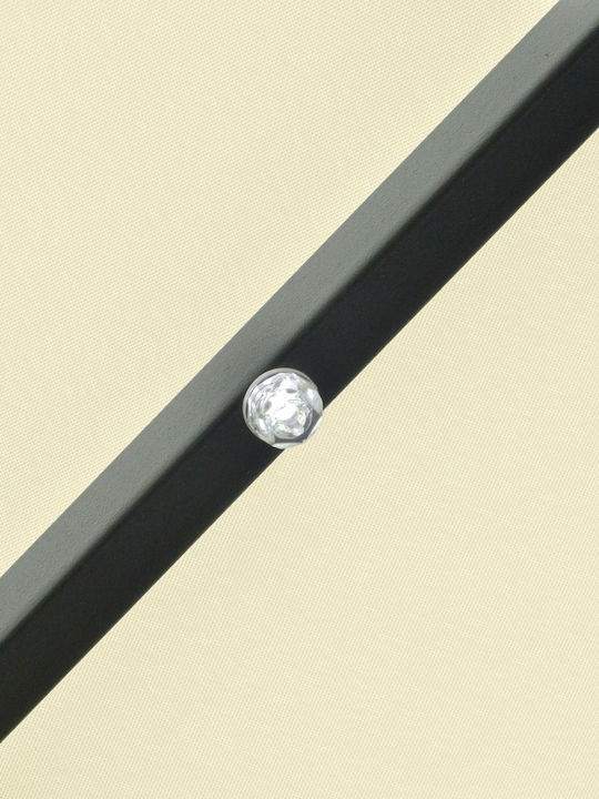 Circular Garden Umbrella Metal Beige 2.65m