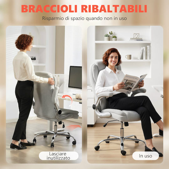 HomCom HomCom Office Chair with Adjustable Arms Cream White