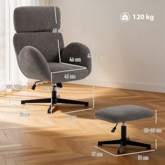 HomCom HomCom Bürostuhl mit Einstellbaren Armen Grau