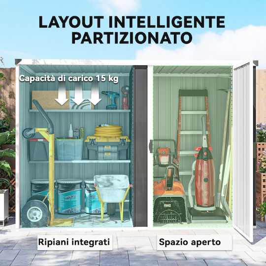 Metallic Garden Shed Galvanized L2.31xW1.25xH1.62m