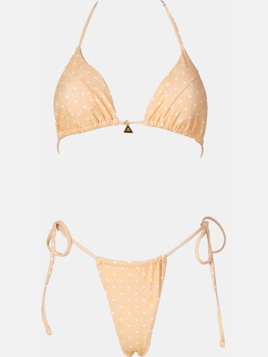 Bikini-Set Dreieck Polka Dot Gelb
