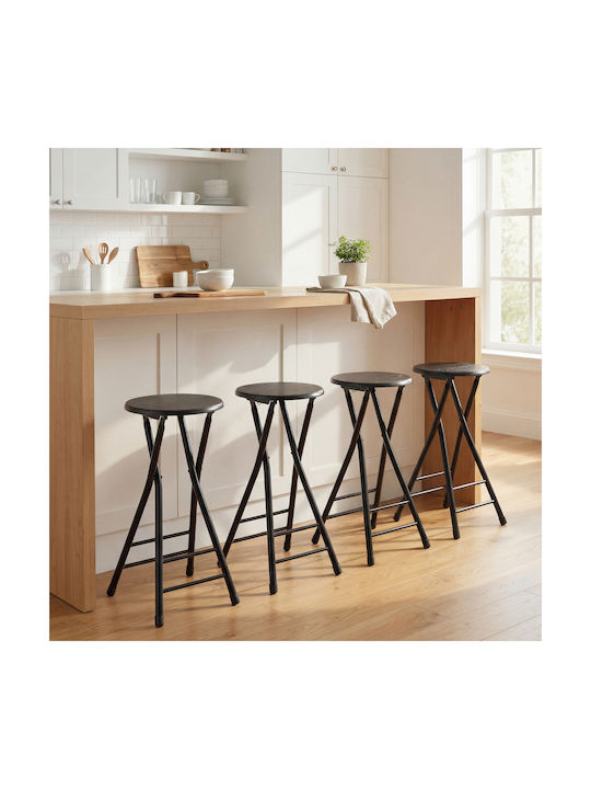 Bar Stool Bed Wooden Black 34x30x70cm