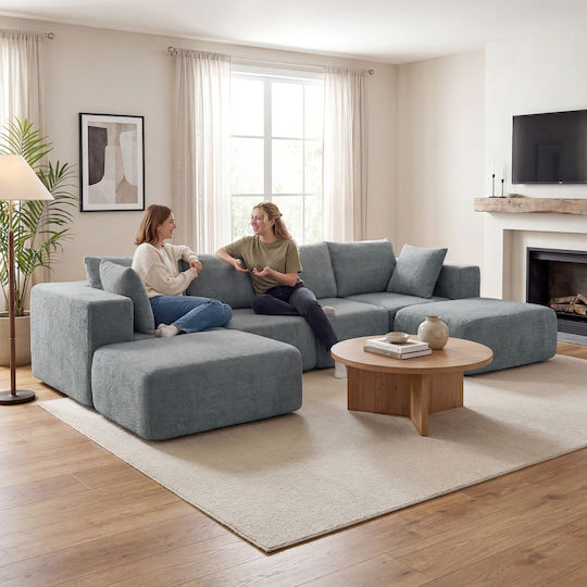 Γωνιακός Καναπές Κρεβάτι Σκούρο Γκρι 294x165x70εκ.