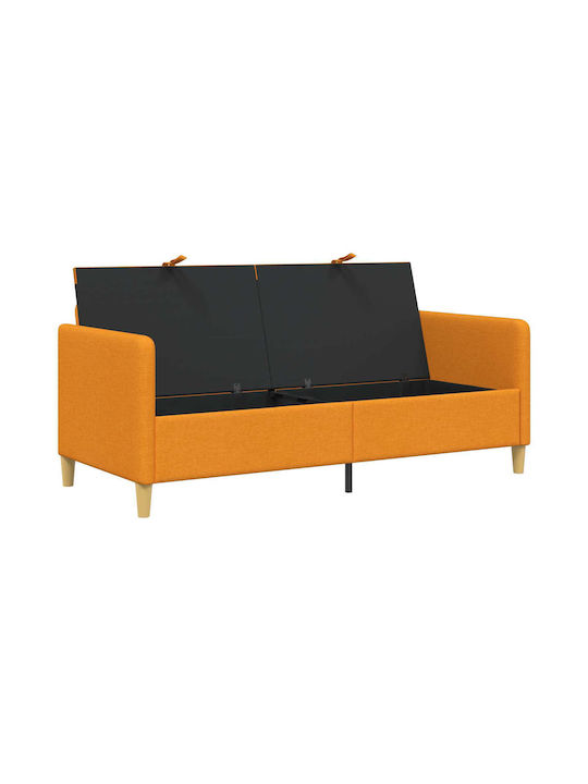 Three-Seater Couch with Storage Space Dark Yellow 172x78x87cm