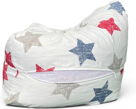 Pouf Sessel Opala 55x55x30cm ΟΠ1-Sterne-Rotblau