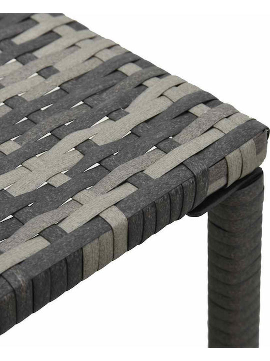 Rattan Deckchair with Pillow & Wheels Gray Set with Table 2 Pieces
