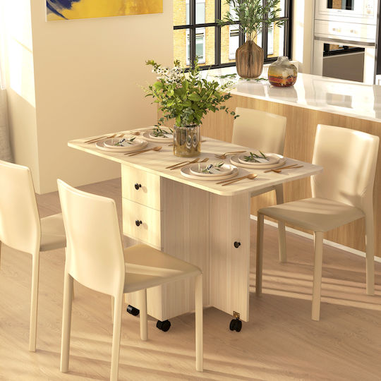 Kitchen Table Extendable Collapsible Wooden Wood Colour 120x60x76.5cm
