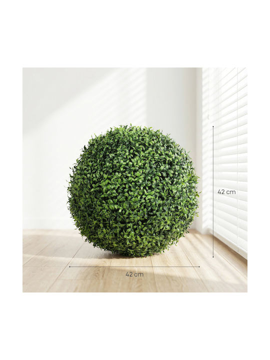 Homcom Artificial Topiary Buxus 682 Leaves Uv Resistant Height 42 Cm 83c-216v00gn