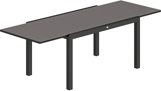 Extendable Aluminum Table Black 240x90cm