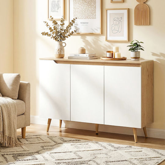HomCom Holz Sideboard Weiß 107x35x76.5cm
