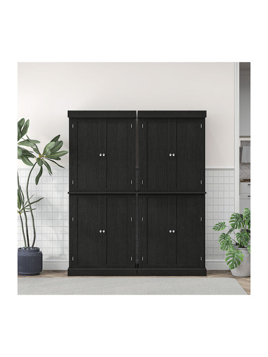 Wand Küchenschrank Schwarz 76x40.5x184cm