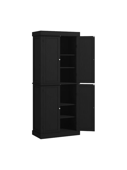 Wand Küchenschrank Schwarz 76x40.5x184cm