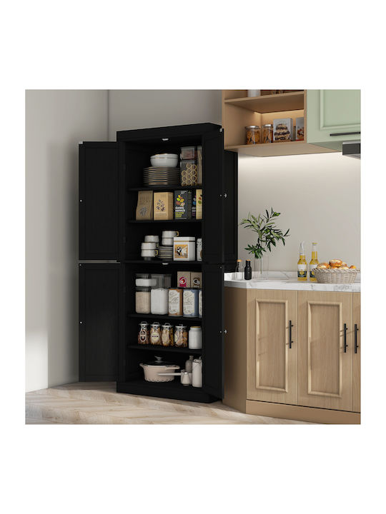 Wand Küchenschrank Schwarz 76x40.5x184cm