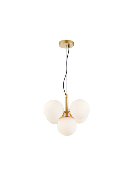 Viokef Nefeli Hängelampe Gold Schiene für 5 Lampen E14, E.14 41x320cm.