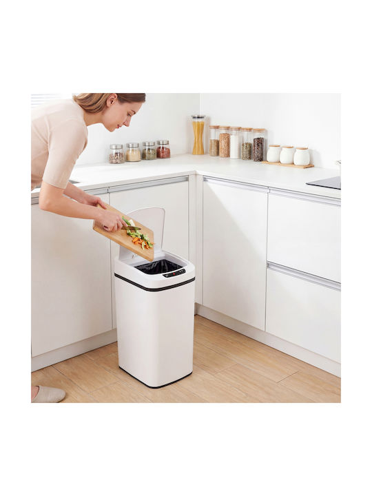 HomCom Waste Bin From Stainless Steel White 12lt
