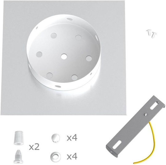 Ceiling Rose White 20x20cm 2 Holes Creative Cables Rose-one 150185 Cubalux 150185 White