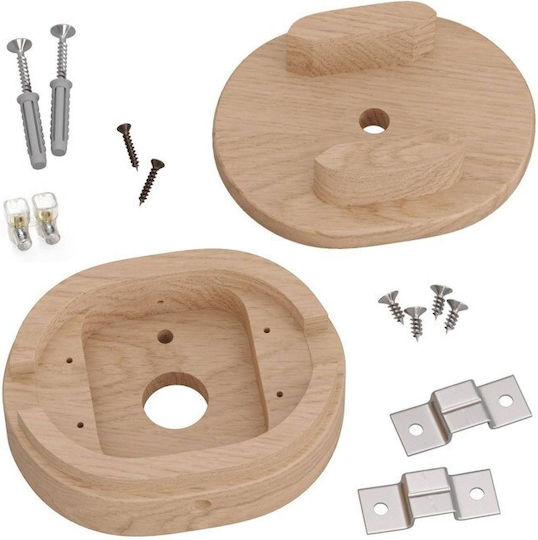 Ροζέτα Γιρλάντας Diy Οβάλ 1 Κεντρική Οπή 2 Πλαϊνές Οπές Ξύλινη Filé Creative Cable 150026 Μπεζ