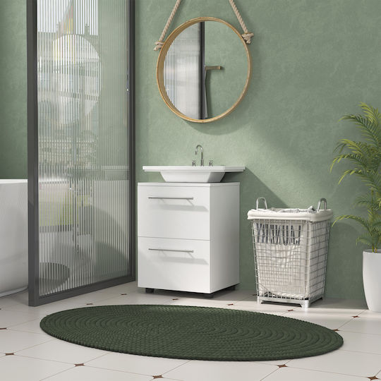 HomCom Πάγκος με Νιπτήρα Μελαμίνη Μ41.5xΒ35.5xΥ59cm Λευκό