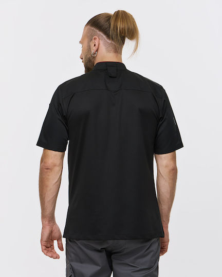 Ayo Bluse Koch Unisex Schwarz mit Kurzärmelig