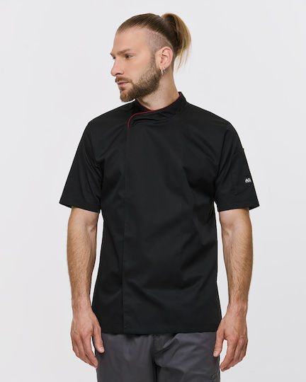 Ayo Bluse Koch Unisex Schwarz mit Kurzärmelig