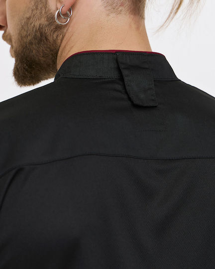 Ayo Bluse Koch Unisex Schwarz mit Kurzärmelig