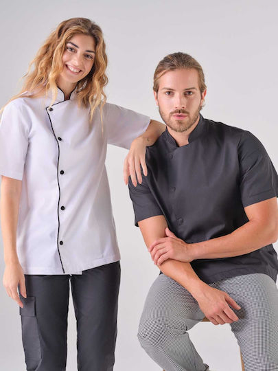 Naivest Coat Chef Black with Short Sleeve Kara