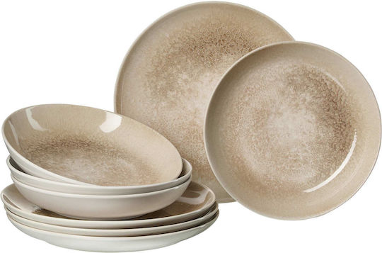 Cryspo Trio Brown Ceramic Dinnerware Set 20pcs