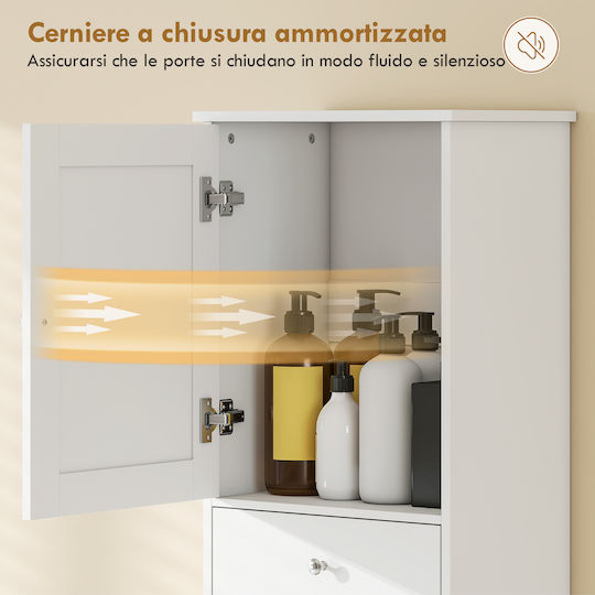 HomCom Dulap De Baie 45x30x171cm Alb
