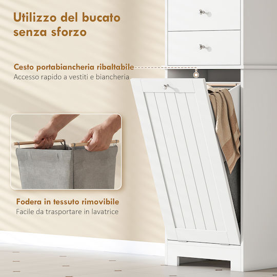 HomCom Dulap De Baie 45x30x171cm Alb