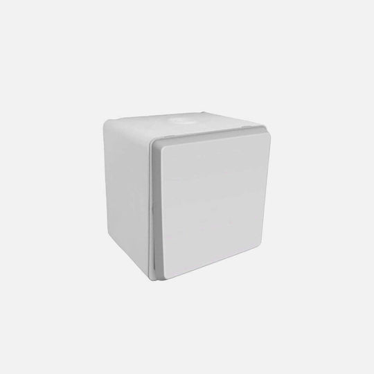 Waterproof Wall-mounted Single Wall Switch with Frame Aller Retour White