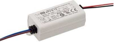 Mean Well Apv Τροφοδοτικό LED IP42 Ισχύος 8W με Τάση Εξόδου 12V