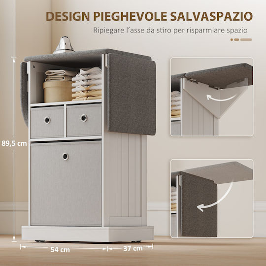 HomCom Сгъваема Гладилна Дъска За Парна Ютия 121x37x89.5cm
