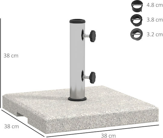 Outsunny Umbrella Stand Metallic Gray 3.2x3.2x38cm