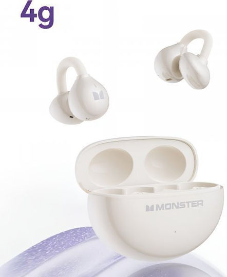 Monster Airclip AC200 Open Ear Bluetooth Handsfree Ακουστικά με Θήκη Φόρτισης Λευκά