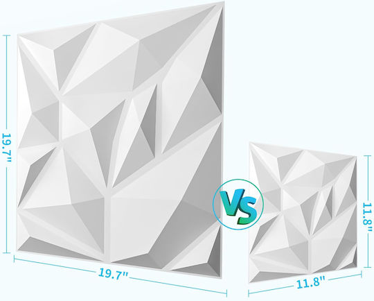 3D Стенен Панел От PVC Бял 30x30см 100 Бройки